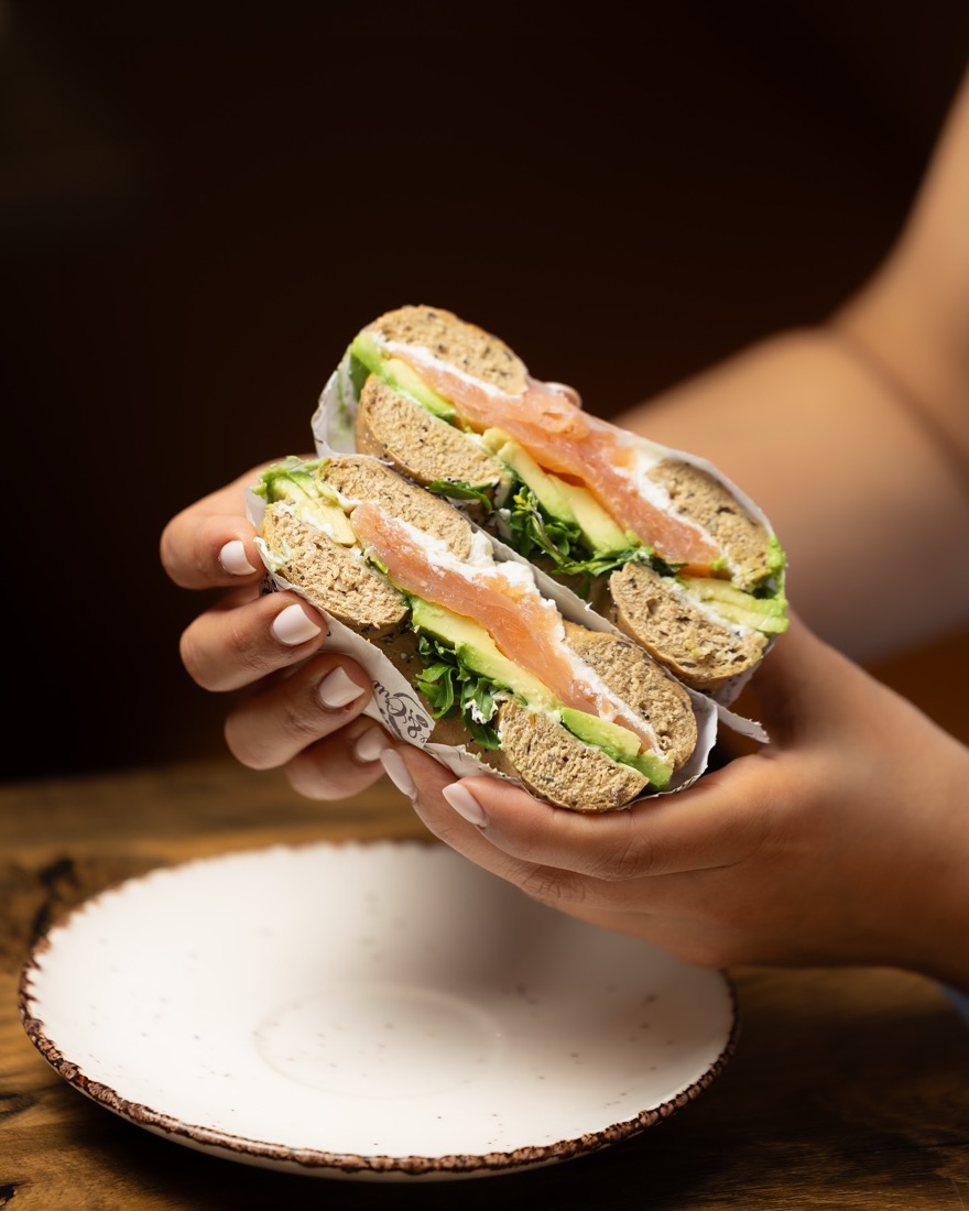 Smoked salmon bagel